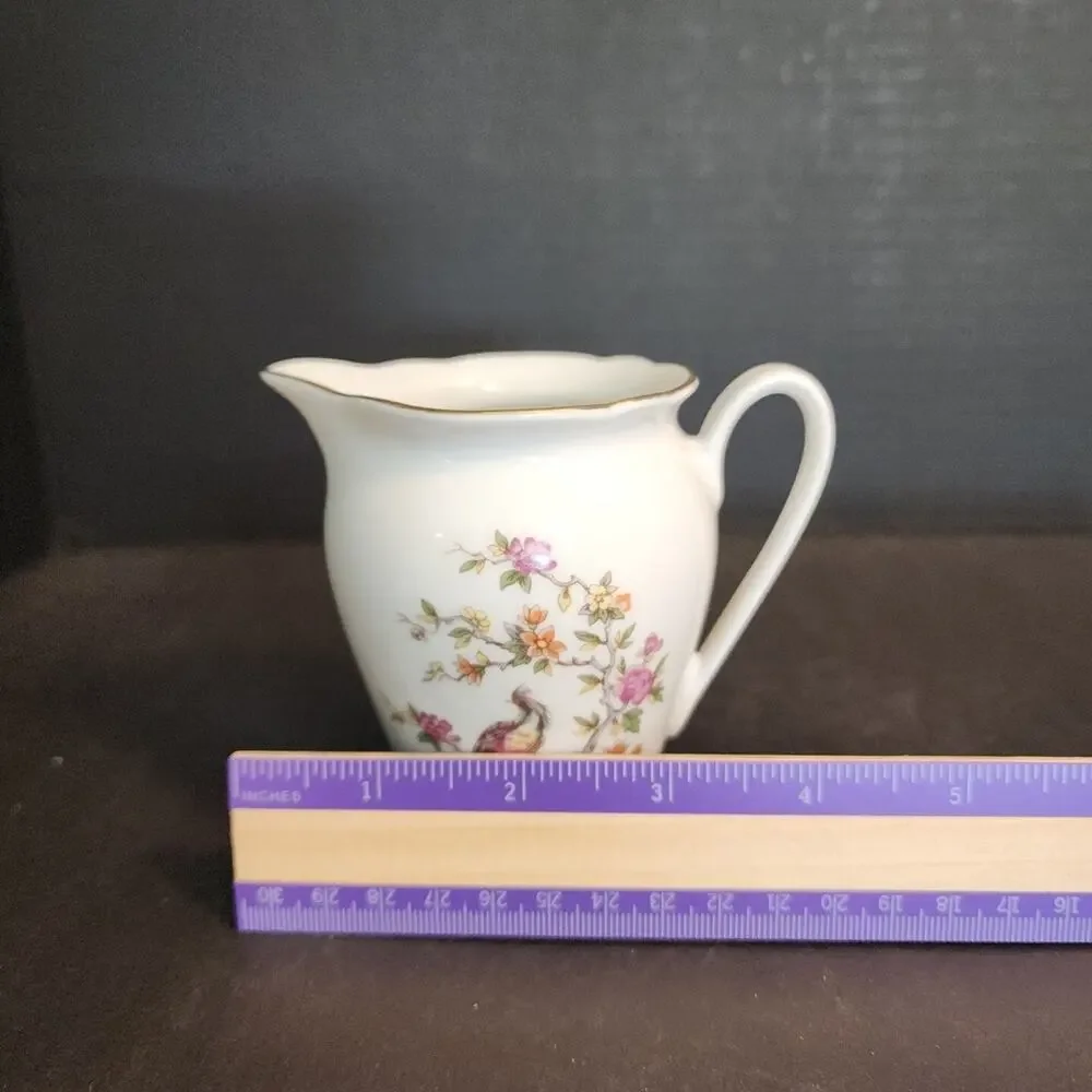 Vtg KAHLA Germany~Bird Of Paradise~ Creamer, Scalloped Edge, Gold Trim 4oz